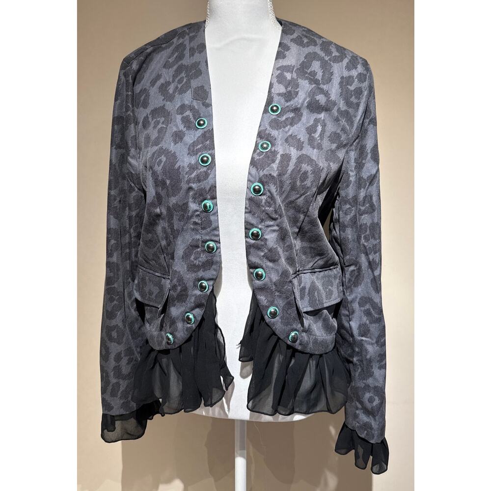 NWT Crazy Train Size‎ M Grey and Black Print Jacket